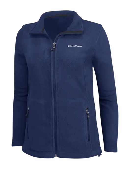 Womens Navy Fleece Jacket w/RehabVisions Logo