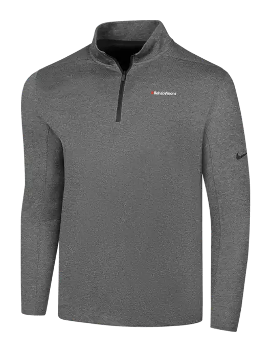 NIKE Dark Grey Heather Dry 1/2 Zip Cover-Up w/RehabVisions Logo