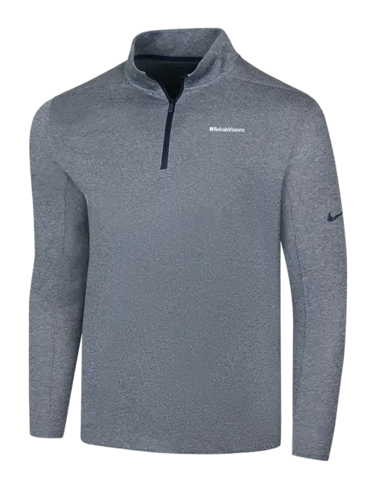 NIKE Navy Heather Dry 1/2 Zip Cover-Up w/RehabVisions Logo