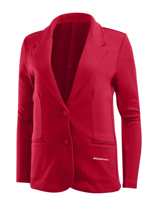 Rich Red Womens Knit Blazer w/RehabVisions Logo
