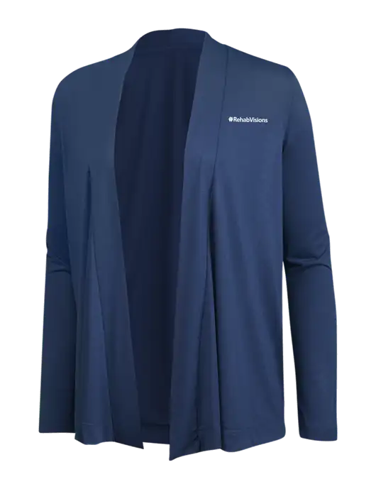 Dusty  Blue Womens Concept Cardigan w/RehabVisions Logo
