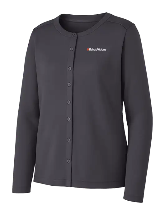 Grey Smoke Womens Concept Stretch Button-Front Cardigan Sweater w/RehabVisions Logo