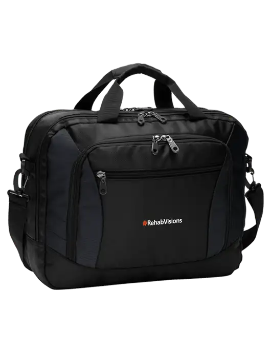 Commuter Black Laptop Briefcase w/RehabVisions Logo