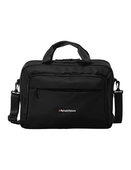 Travel Exec Black Laptop Briefcase w/RehabVisions Logo