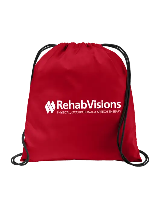 Drawstring True Red Cinch Pack w/RehabVisions Logo