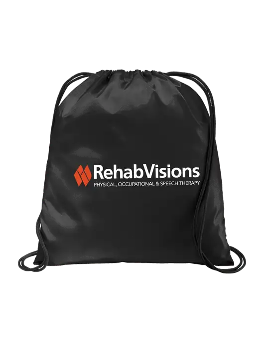 Drawstring  Black Cinch Pack w/RehabVisions Logo