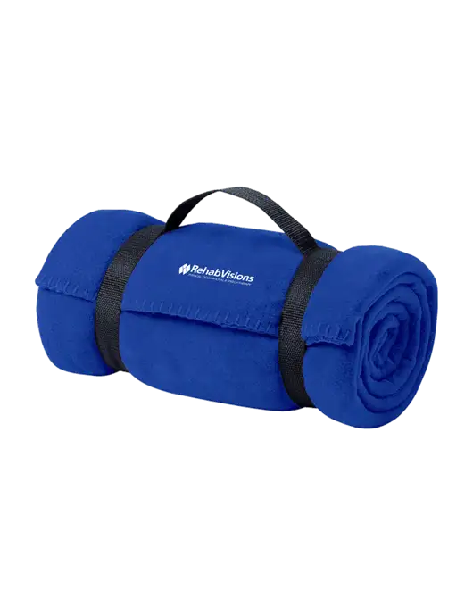 Casual Royal Fleece Blanket With Strap  w/RehabVisions Logo