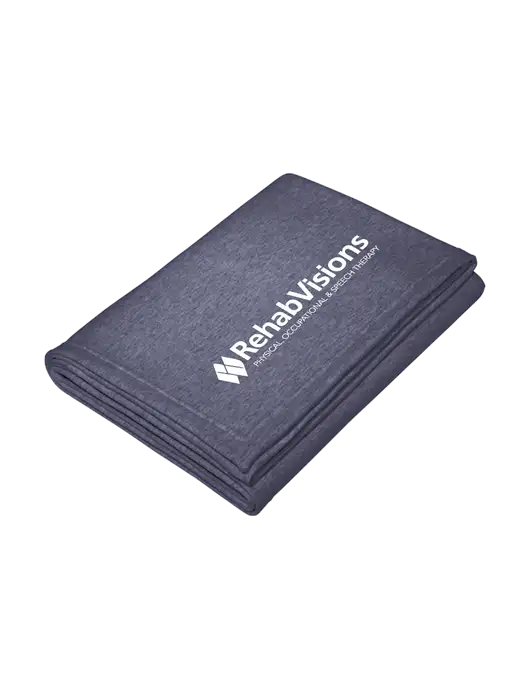 Core Heather Navy Fleece Sweatshirt Blanket w/RehabVisions Logo