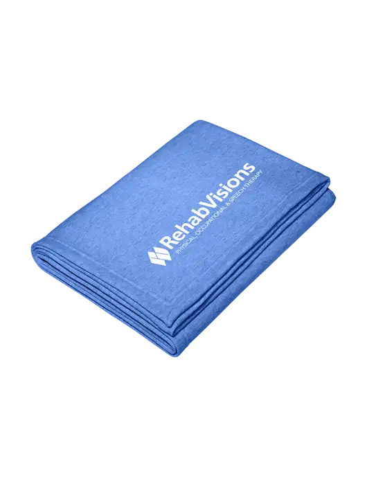 Core Heather Royal Fleece Sweatshirt Blanket w/RehabVisions Logo