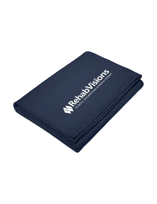 Core Navy Fleece Sweatshirt Blanket w/RehabVisions Logo