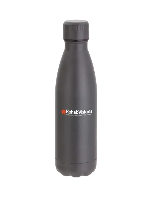 City Go Matte Charcoal 17 oz Insulated Bottle w/RehabVisions Logo