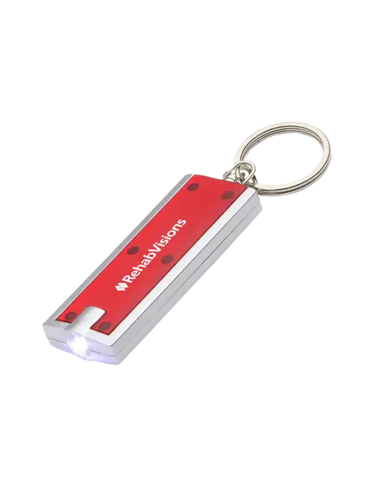 Simple Touch Red LED Keychain w/RehabVisions Logo