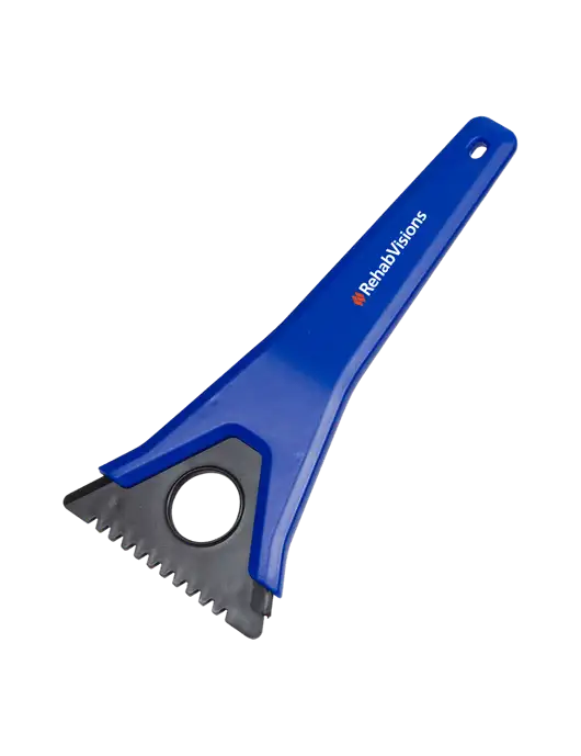 TriBlade Blue Windshield Scraper w/RehabVisions Logo