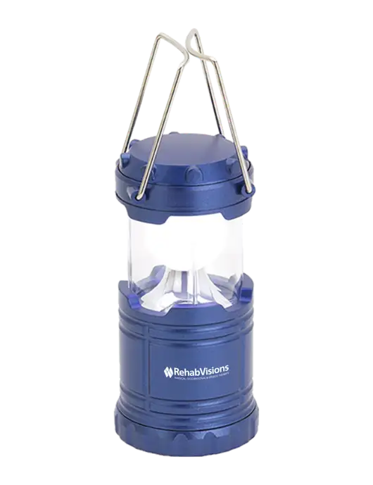 Blue Mini Retro Lantern w/RehabVisions Logo