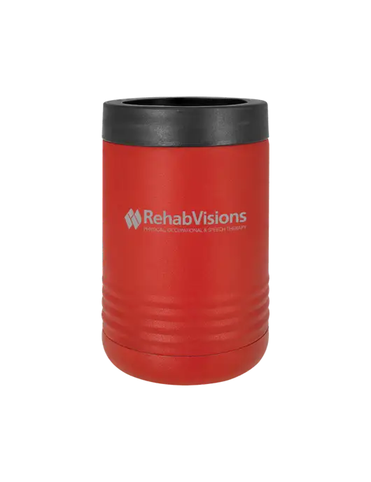 Polar Camel 12 oz Powder Coated Red Vacuum Insulated Beverage Holder w/RehabVisions Logo