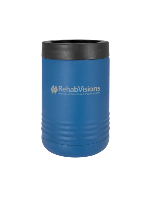 Polar Camel 12 oz Powder Coated Royal Blue Vacuum Insulated Beverage Holder w/RehabVisions Logo