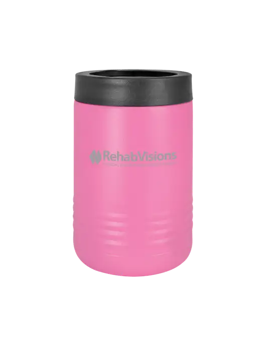 Polar Camel 12 oz Powder Coated Pink Vacuum Insulated Beverage Holder w/RehabVisions Logo