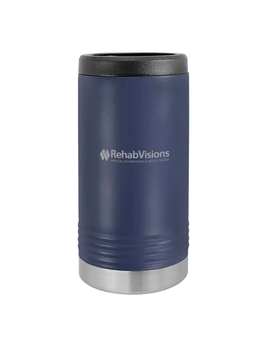Polar Camel Powder Coated Navy Vacuum Insulated Slim Beverage Holder w/RehabVisions Logo