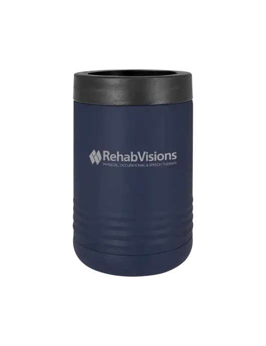 Polar Camel 12 oz Powder Coated Navy Vacuum Insulated Beverage Holder w/RehabVisions Logo