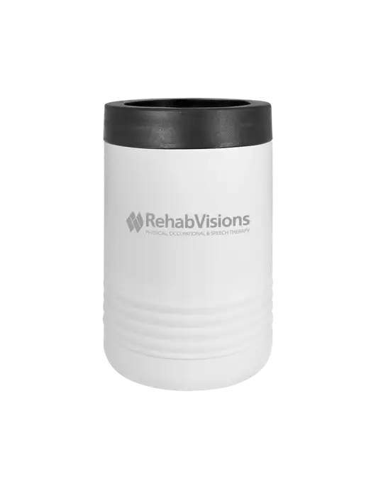 Polar Camel 12 oz Powder Coated White Vacuum Insulated Beverage Holder w/RehabVisions Logo