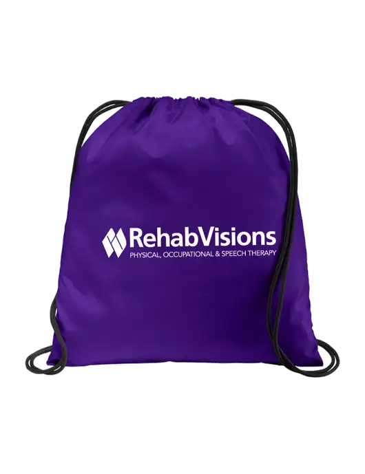 Drawstring Purple Cinch Pack w/RehabVisions Logo