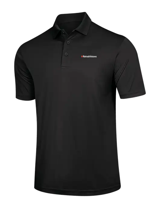 Black PosiCharge Competitor Polo w/RehabVisions Logo