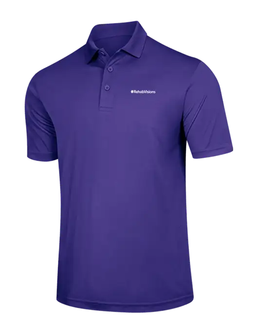 Purple PosiCharge Competitor Polo w/RehabVisions Logo