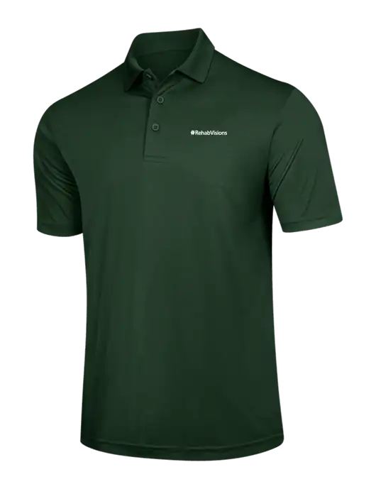Dark Green PosiCharge Competitor Polo w/RehabVisions Logo