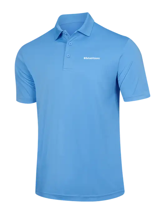Carolina Blue PosiCharge Competitor Polo w/RehabVisions Logo