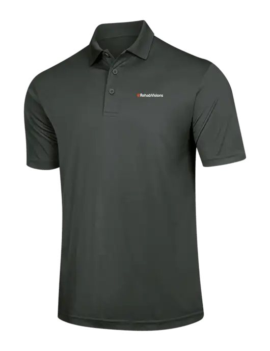 Dark Grey PosiCharge Competitor Polo w/RehabVisions Logo