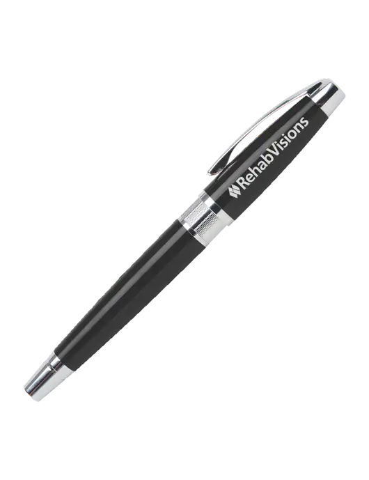Masscotti Black Rollerball Pen - Black Ink w/RehabVisions Logo