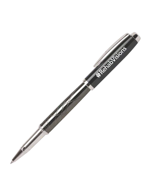 Modernist Black Rollerball Pen - Black Ink w/RehabVisions Logo