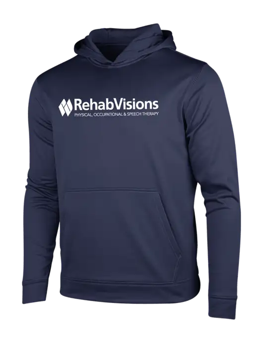 Navy Sport-Wick Fleece Hooded Pullover w/RehabVisions Logo