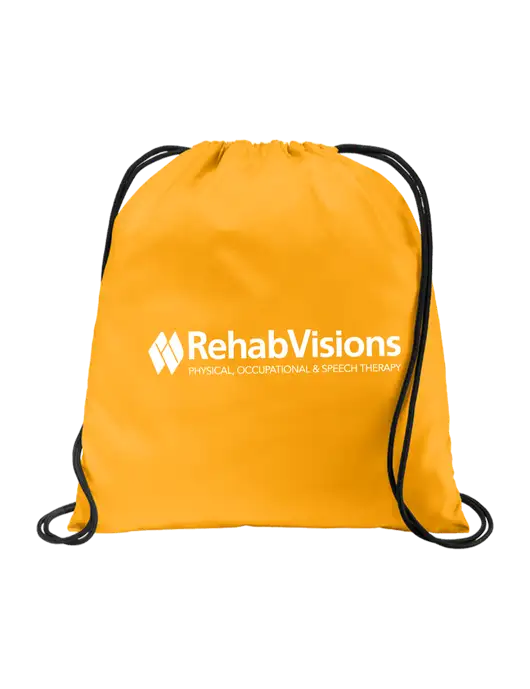 Drawstring Gold Cinch Pack w/RehabVisions Logo
