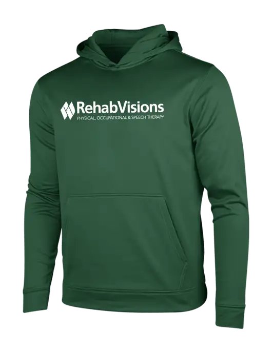 Forest Green Sport-Wick Fleece Hooded Pullover w/RehabVisions Logo