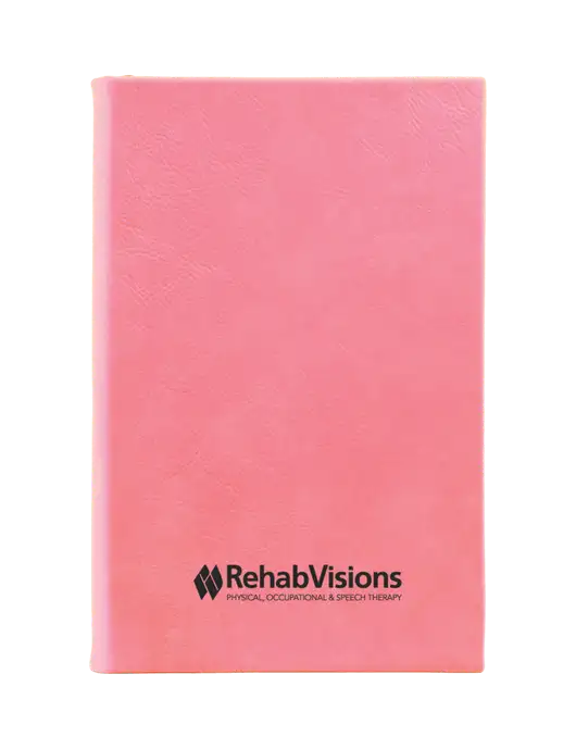 Pink Leatherette 5.25 x 8.25 Journal w/RehabVisions Logo