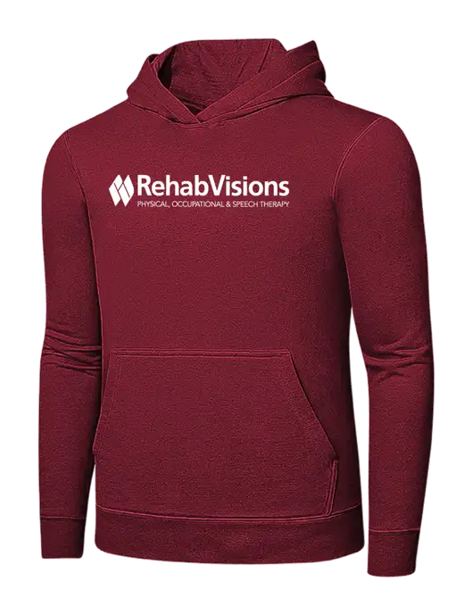 Dark Cardinal 7.8 oz Pullover Hooded Sweatshirt w/RehabVisions Logo