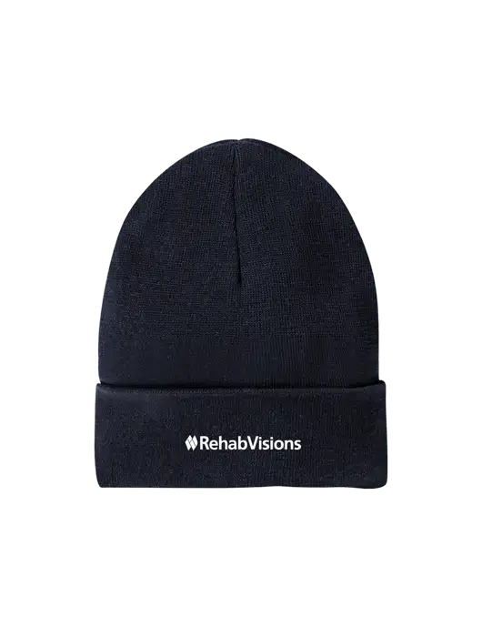 Recycled True Navy Beanie w/RehabVisions Logo