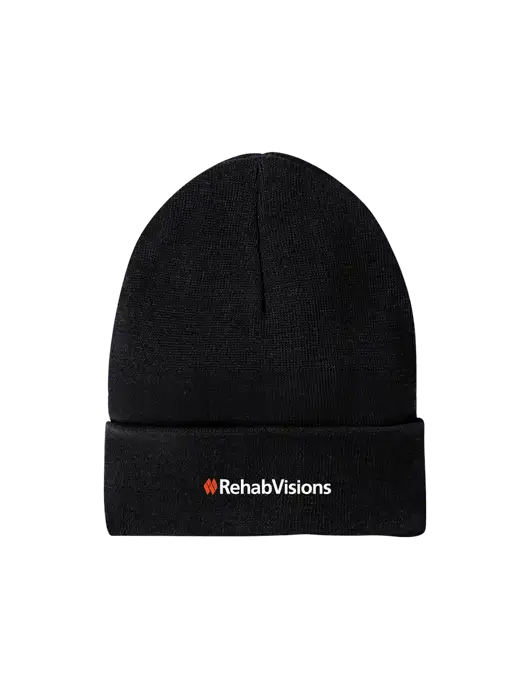 Recycled Black Beanie w/RehabVisions Logo