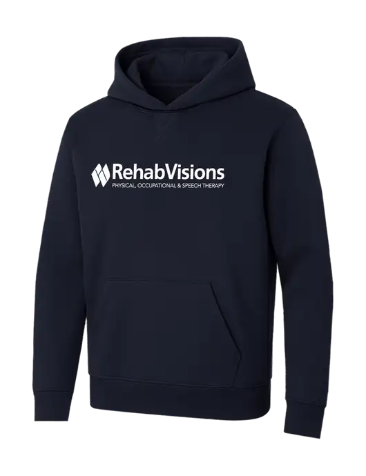 Allmade Dark Navy Organic French Terry Pullover Hoodie w/RehabVisions Logo
