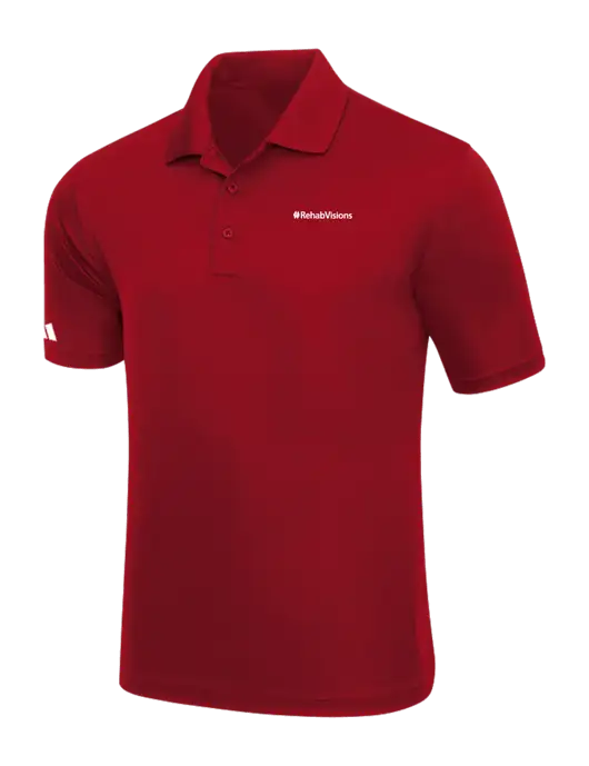 Adidas Red Basic Sport Polo w/RehabVisions Logo