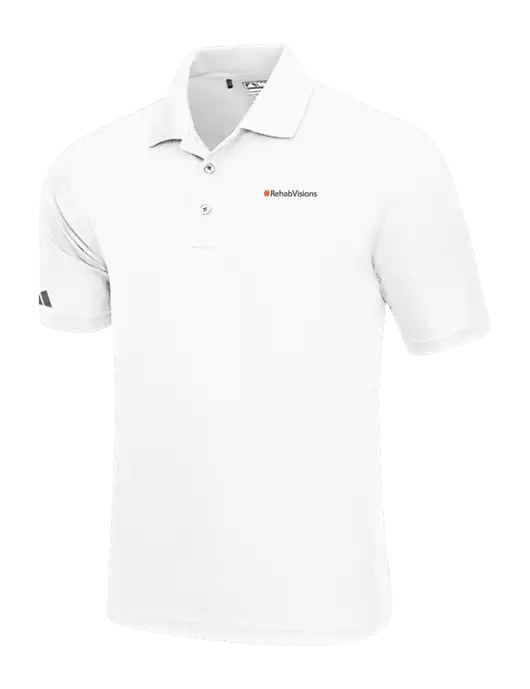 Adidas White Basic Sport Polo w/RehabVisions Logo