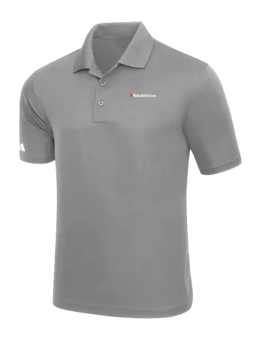 Adidas Light Grey Basic Sport Polo w/RehabVisions Logo