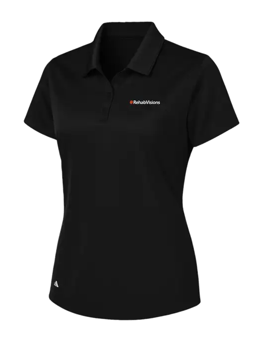 Adidas Black Womens Basic Sport Polo w/RehabVisions Logo
