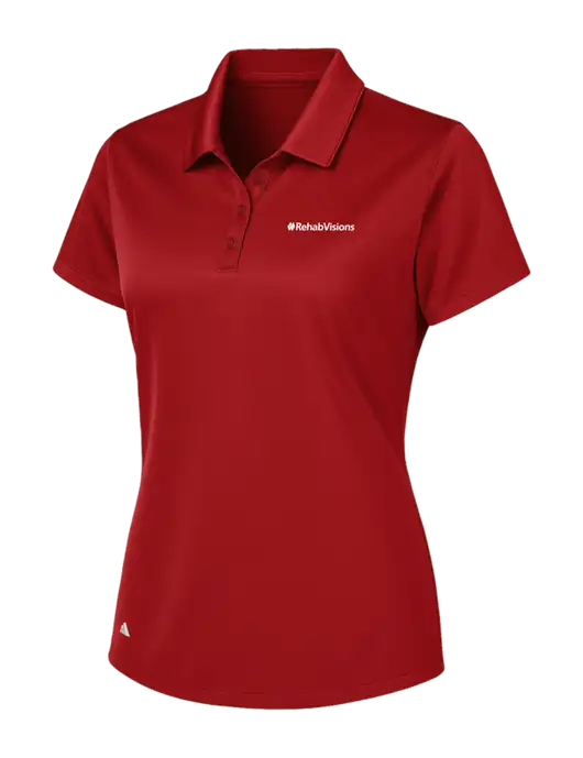 Adidas Red Womens Basic Sport Polo w/RehabVisions Logo
