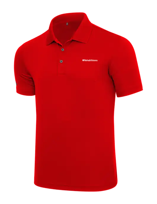 Adidas Red Performance Polo w/RehabVisions Logo