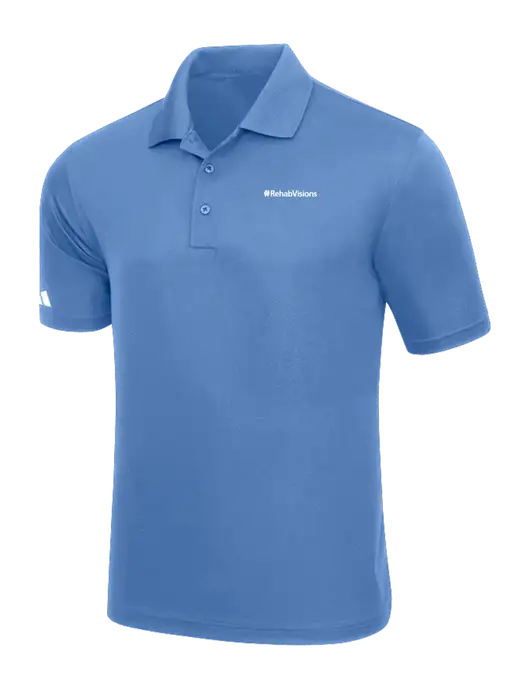Adidas Carolina Blue Basic Sport Polo w/RehabVisions Logo