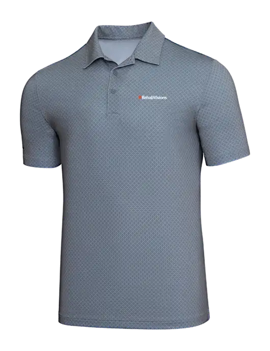 Adidas Light Grey Three Diamond Dot Print Polo w/RehabVisions Logo