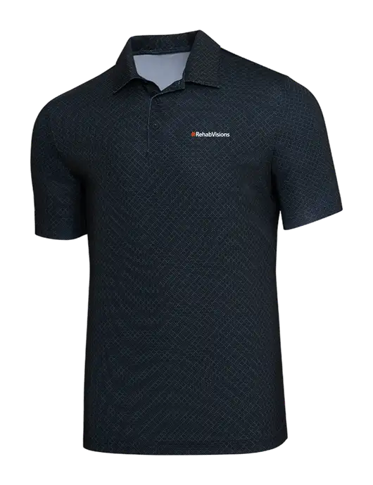 Adidas Black Diamond Dot Print Polo w/RehabVisions Logo
