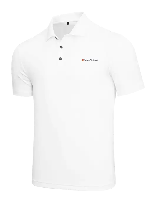 Adidas White Performance Polo w/RehabVisions Logo